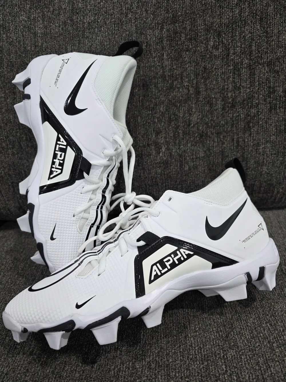 Nike Alpha White Football Cleats - Black Accents - Picture 5 of 9